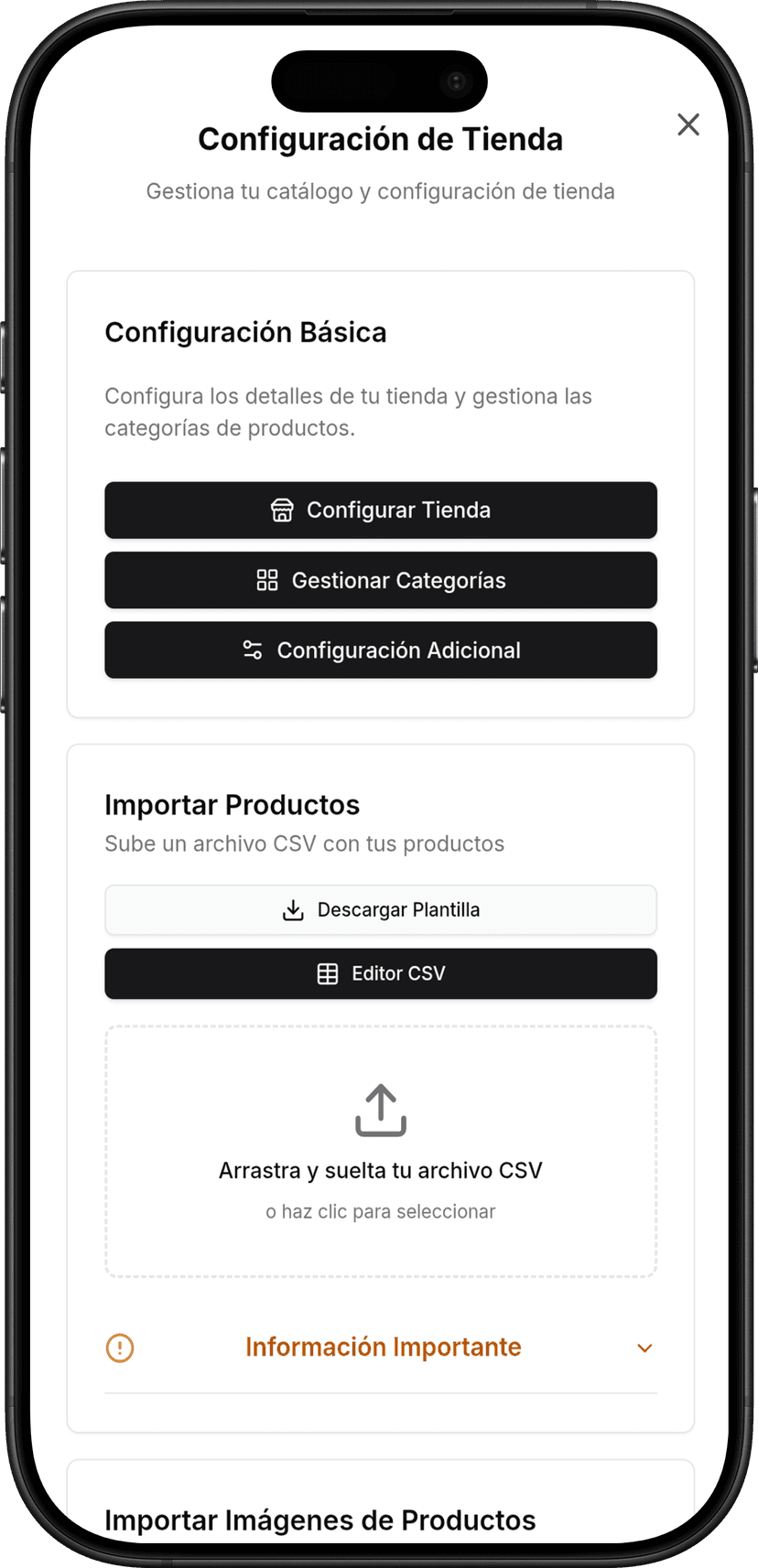 Panel de Configuración